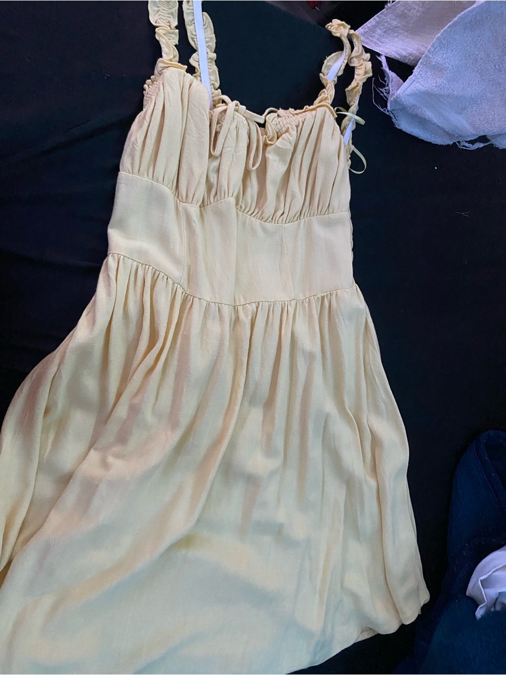 Sienna Sky Pastel Yellow Smocked Sundress
